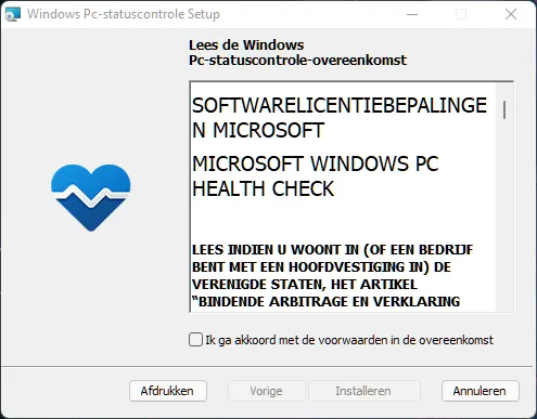 PCHealtCheckApp installeren