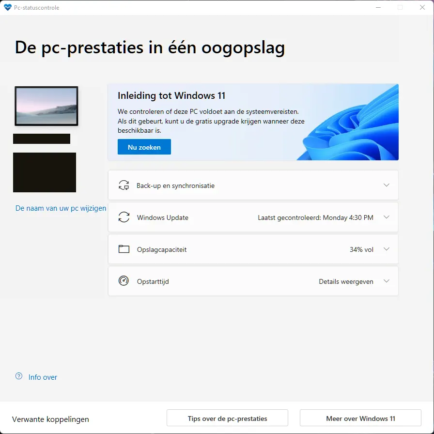 PCHealtCheckApp is opgestart