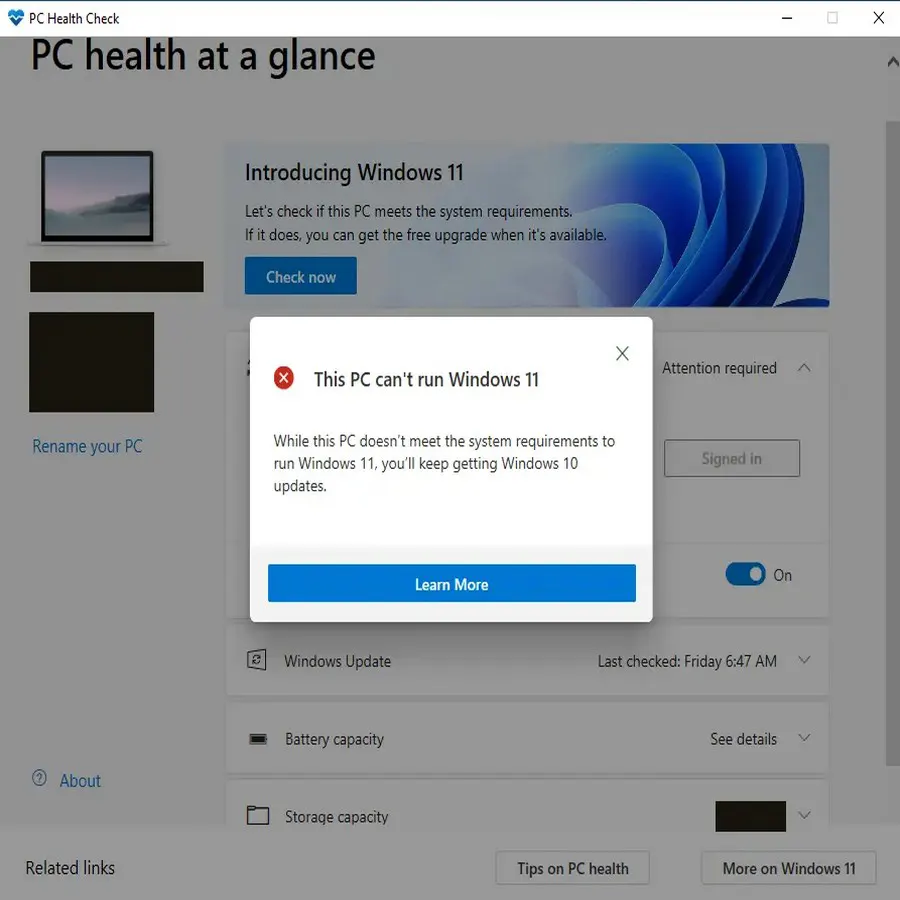 Niet geschikt voor Windows 11